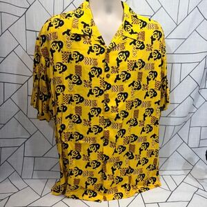 Cherts Colorado Buffaloes CU Mens Large‎ Yellow Rayon Hawaiian Camp Shirt NCAA